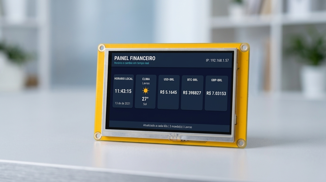 Painel Financeiro com ESP32-S3 e Atualização OTA: Projeto Passo a Passo