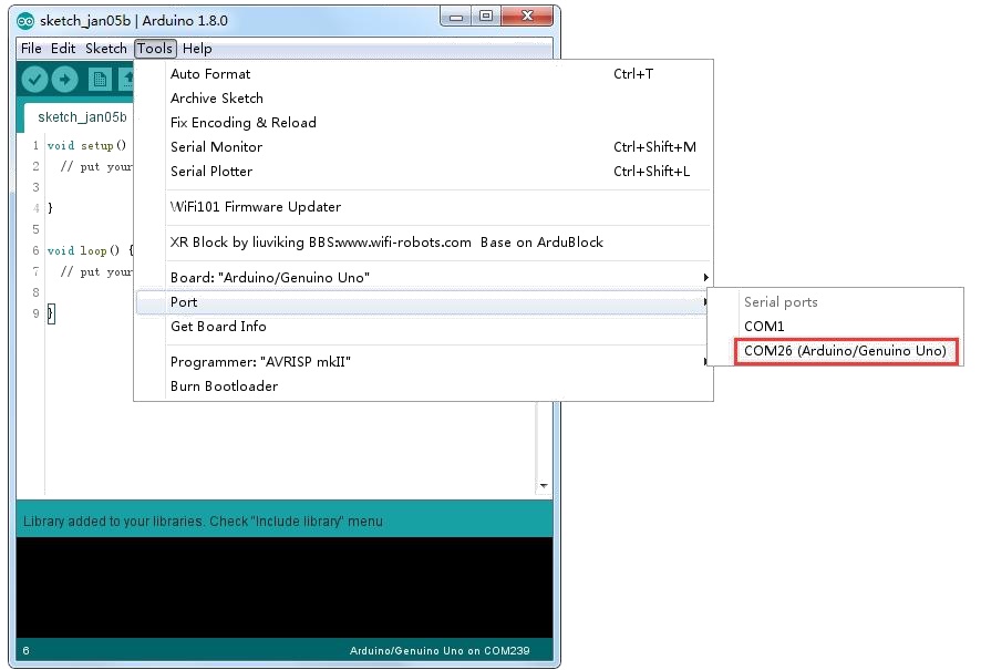 Janela do Monitor Serial da IDE Arduino