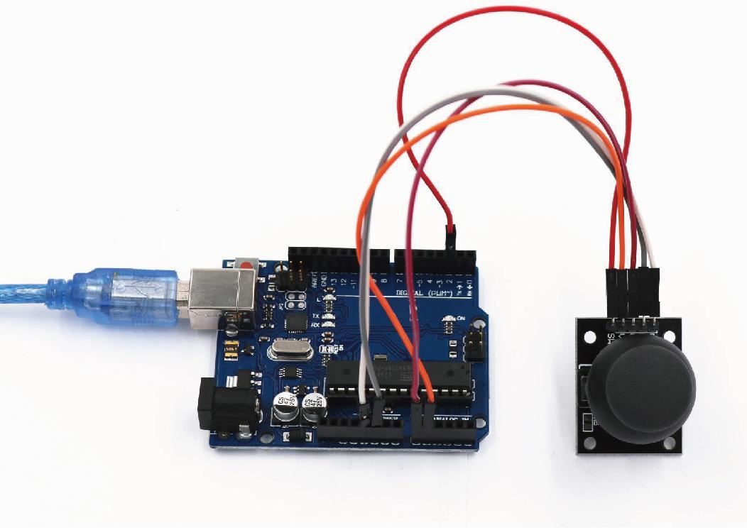 Montagem na protoboard do módulo Joystick e placa Arduino