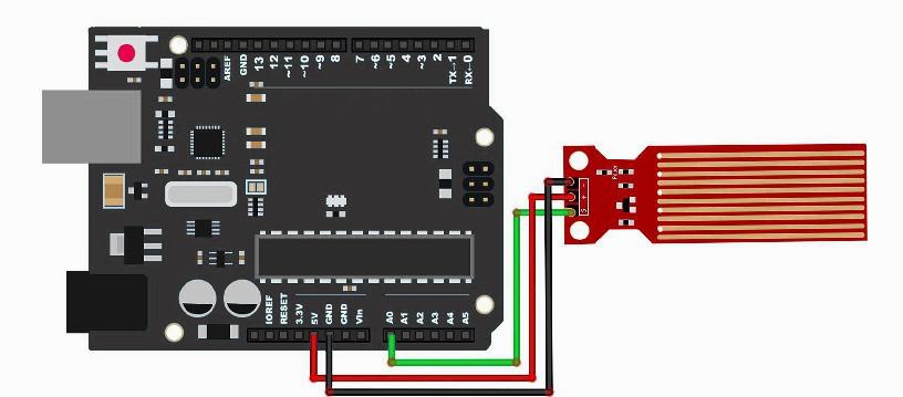 Fiação do sensor de nível no pino analógico A0