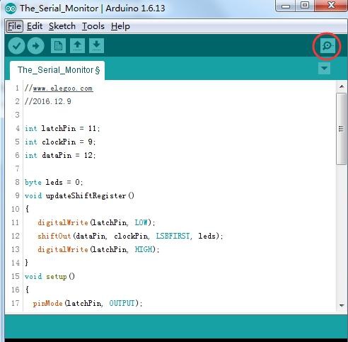 Janela de envio de comandos no Monitor Serial da IDE Arduino