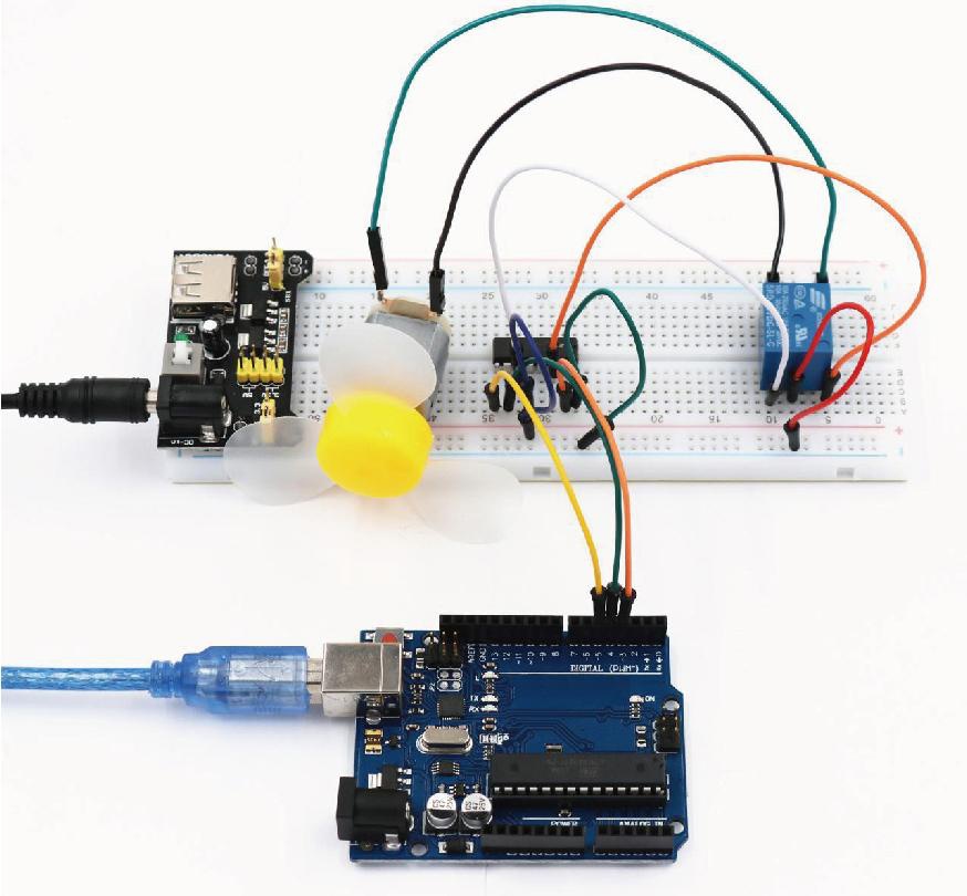 Teste prático de comutação com LED indicador de status