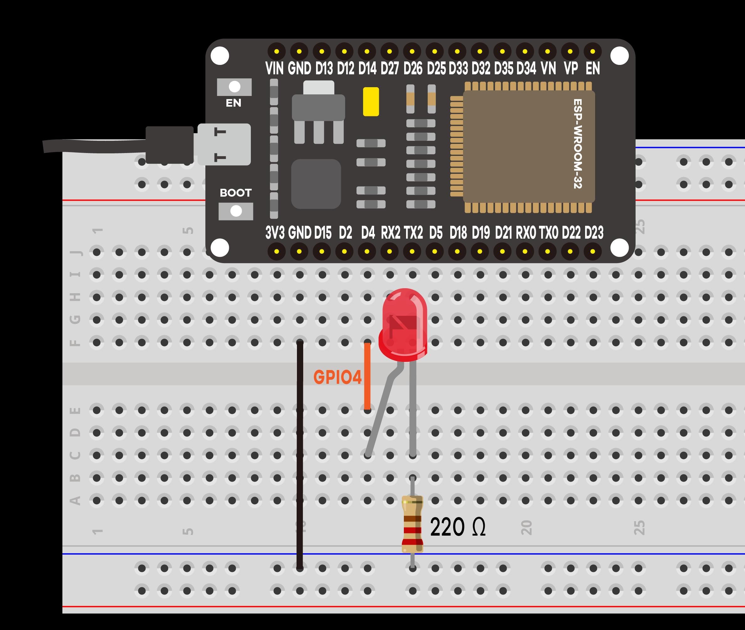 Montagem do circuito de controle PWM do LED na protoboard