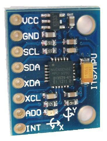 Módulo GY-521 com o circuito integrado MPU-6050 em encapsulamento QFN