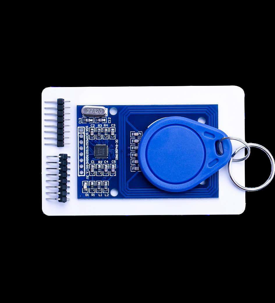 Módulo transceptor RFID RC522 com antena de trilha em circuito impresso e cartão Mifare