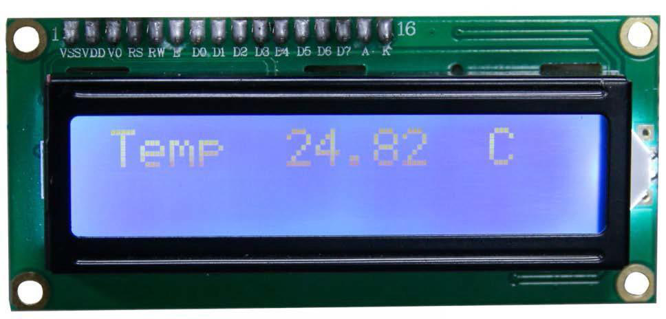Circuito integrado final do termômetro com LCD 1602 e sensor NTC em protoboard
