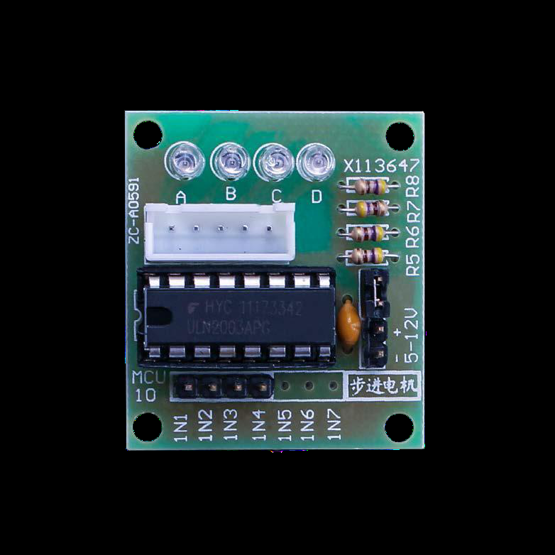 Esquema elétrico de ligação das entradas IN1 a IN4 do driver ULN2003 aos pinos D8 a D11 do Arduino