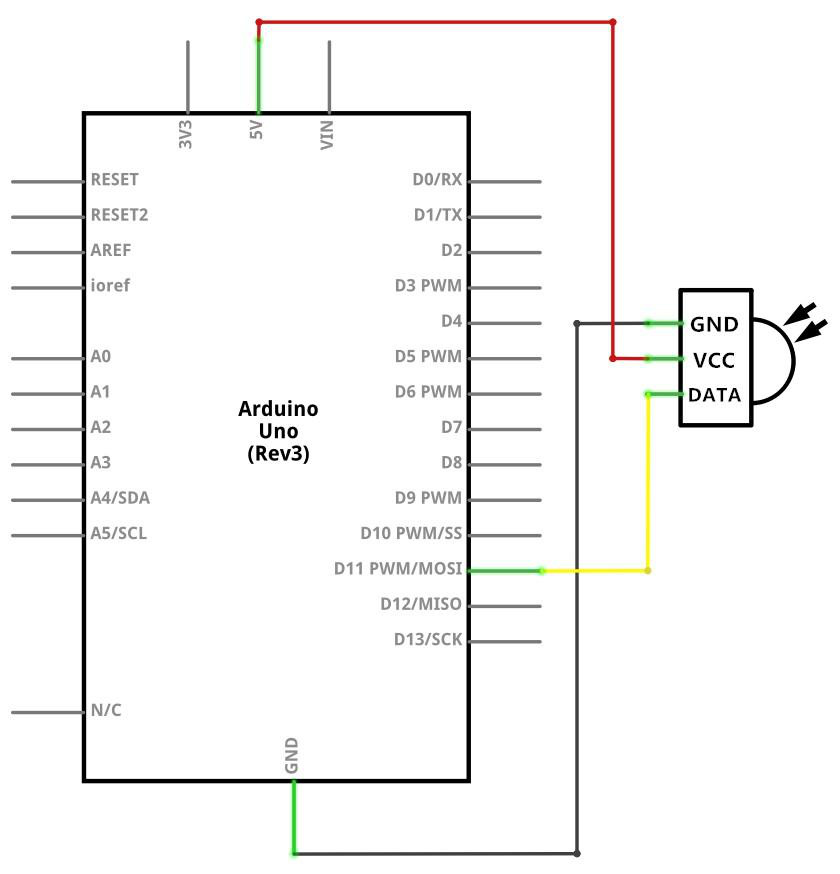 Diagrama de fiação do módulo receptor IR conectado na placa Arduino Uno R3