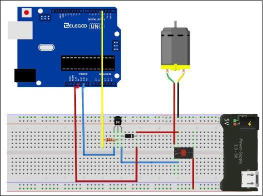 Motor DC 6V da Lição 12