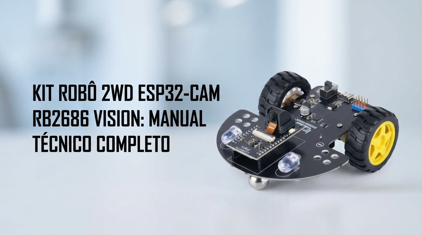 Kit Robô 2WD ESP32-CAM Vision com Câmera e WiFi RB2686 – Curso Completo