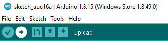 Botão de upload da Arduino IDE