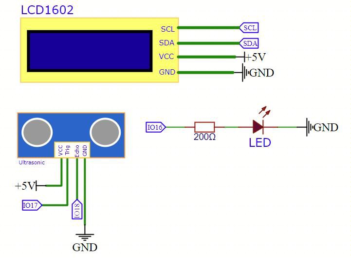 Montagem prática do sistema de radar perimétrico na protoboard com a placa ESP32