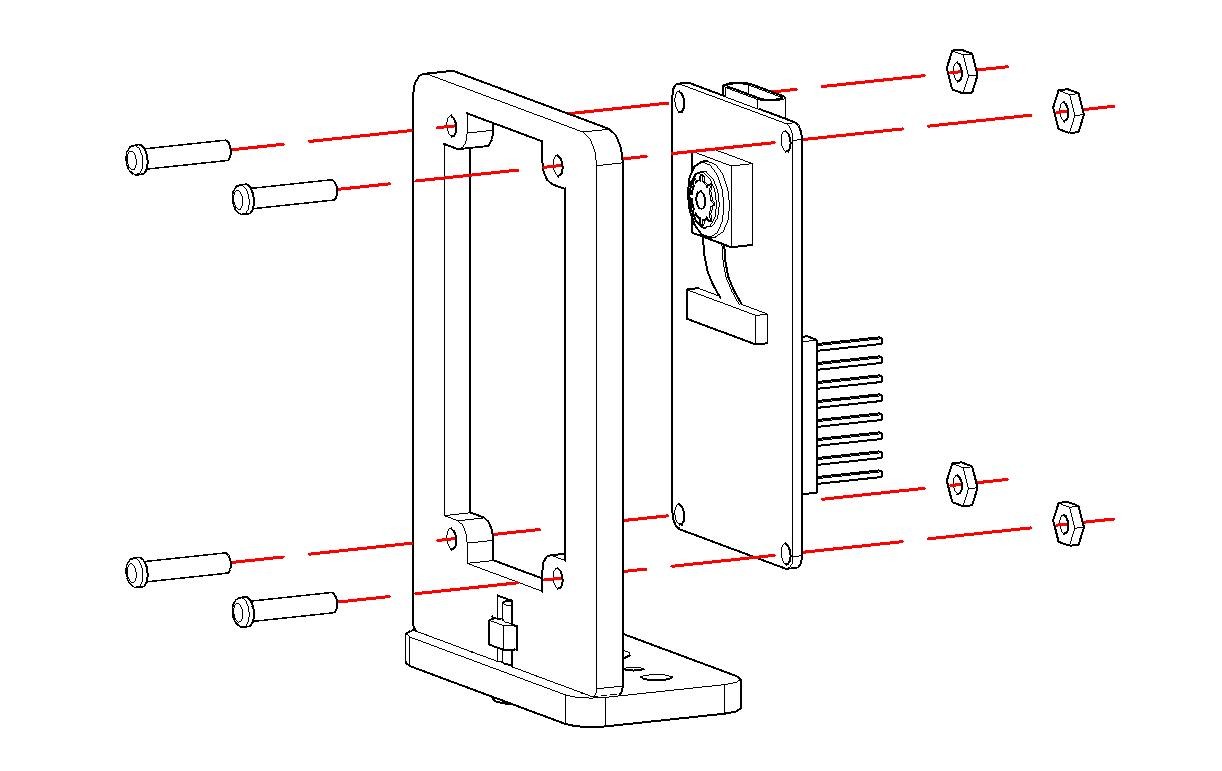 Passo 5.2 – Fixação da placa ESP32-CAM com parafusos M2*10