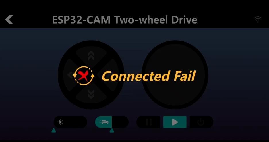 Tela de controle com streaming de vídeo e joystick virtual