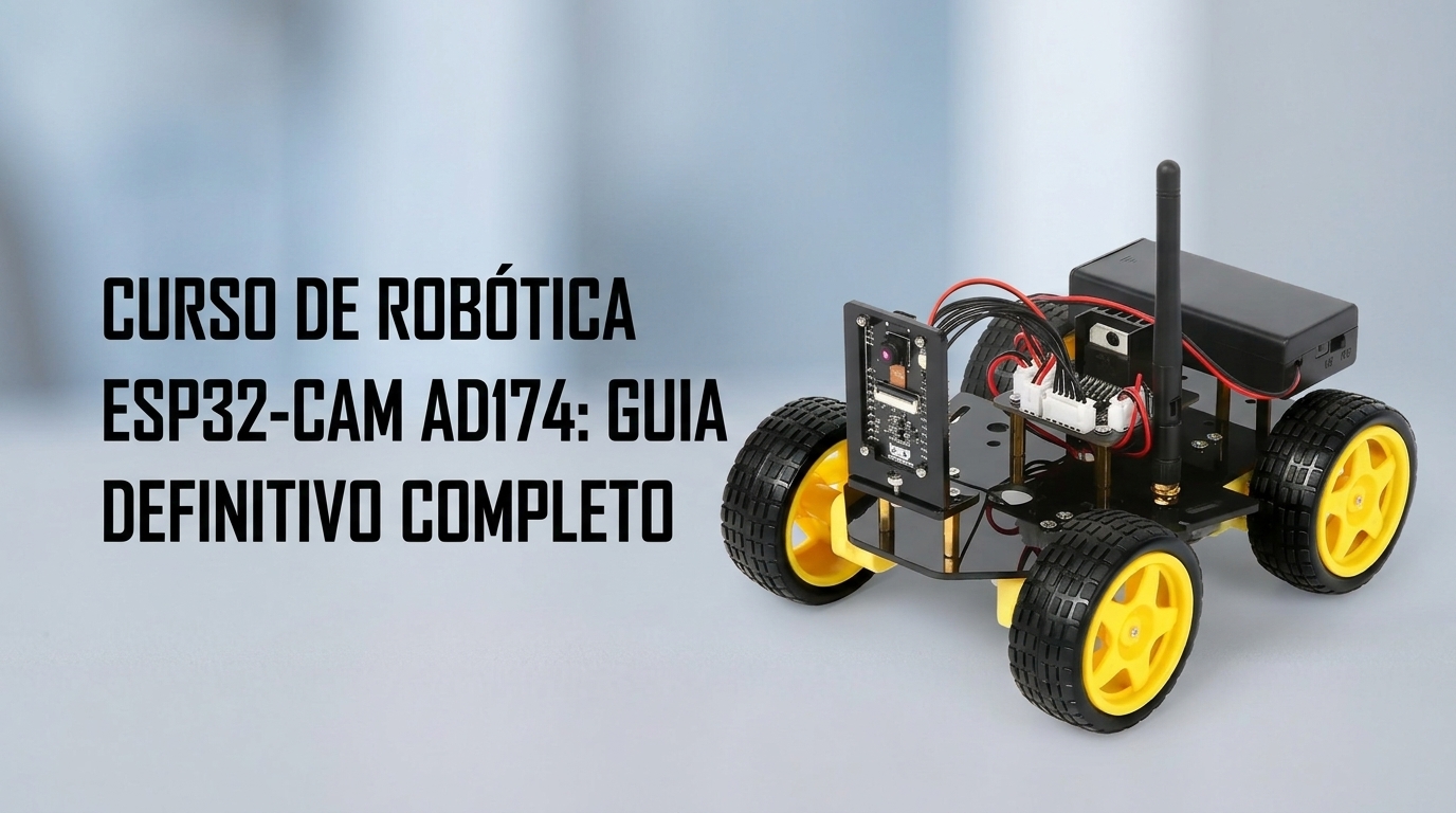 Kit Robô Avançado 4wd Camera Tutoriais Esp32 Wifi App RB2056 AD174 – Curso Completo