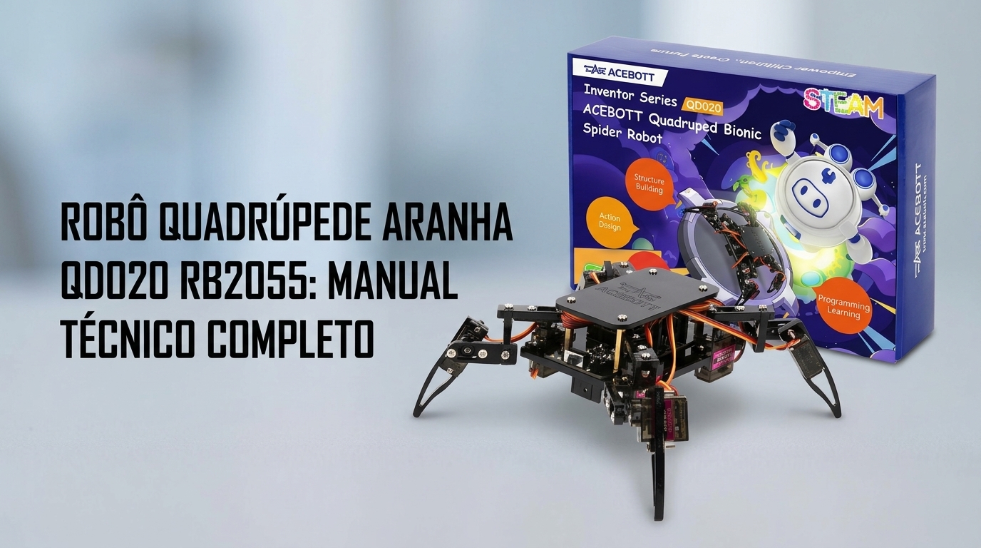 Kit Robô Avançado Quadrúpede Aranha Tutoriais Wifi App QD020 RB2055 - Curso Completo