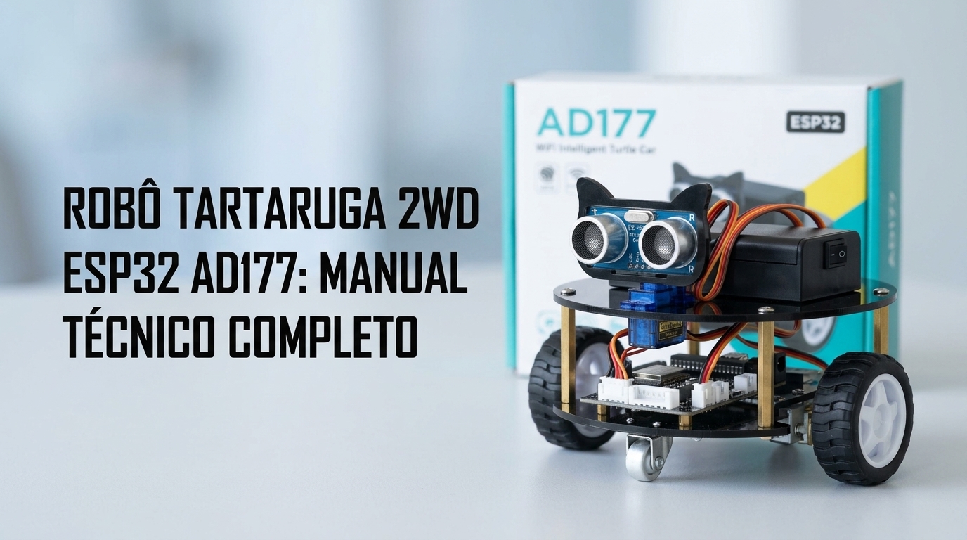 Kit Robô Tartaruga ESP32 WiFi AD177 - Curso Completo