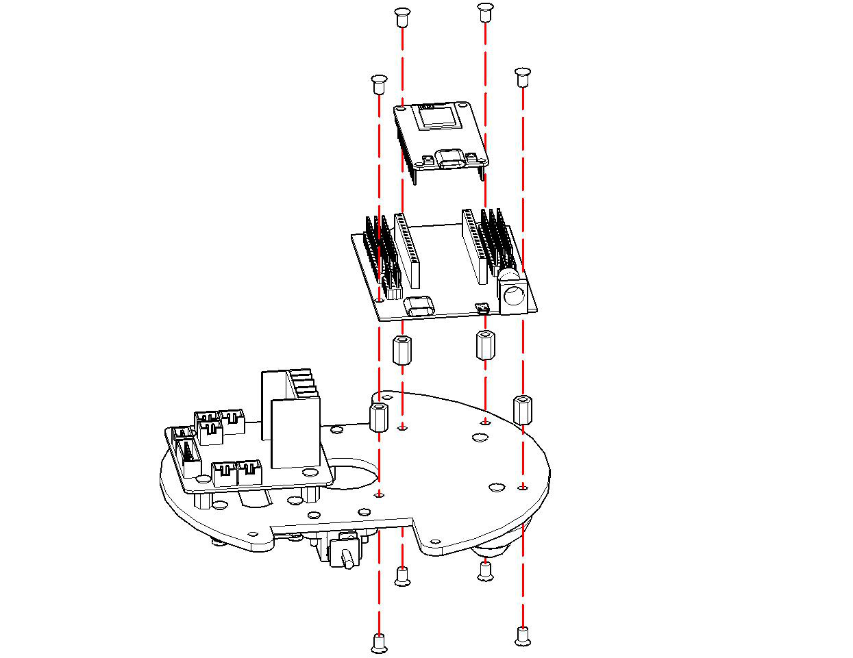 Passo 5 — Expansão e controladora ESP32 assentada