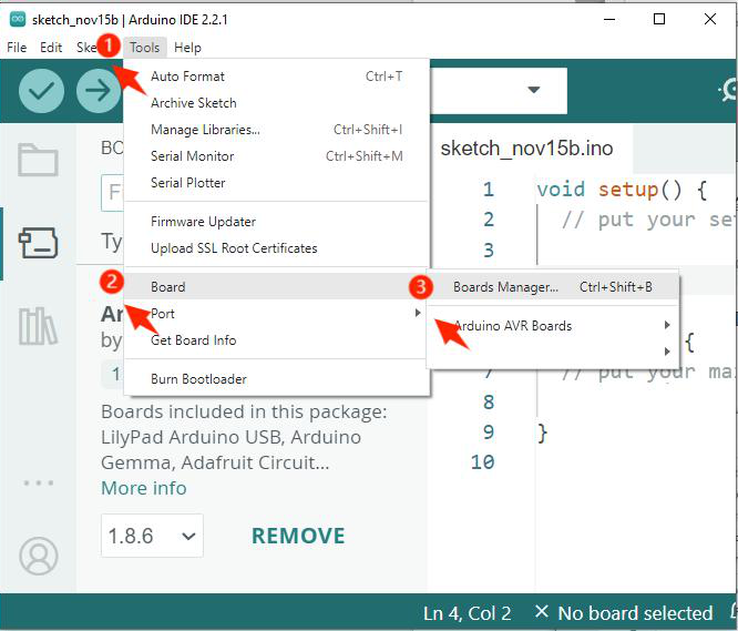 Instalação do núcleo ESP32 2.0.12 e seleção do Dev Module
