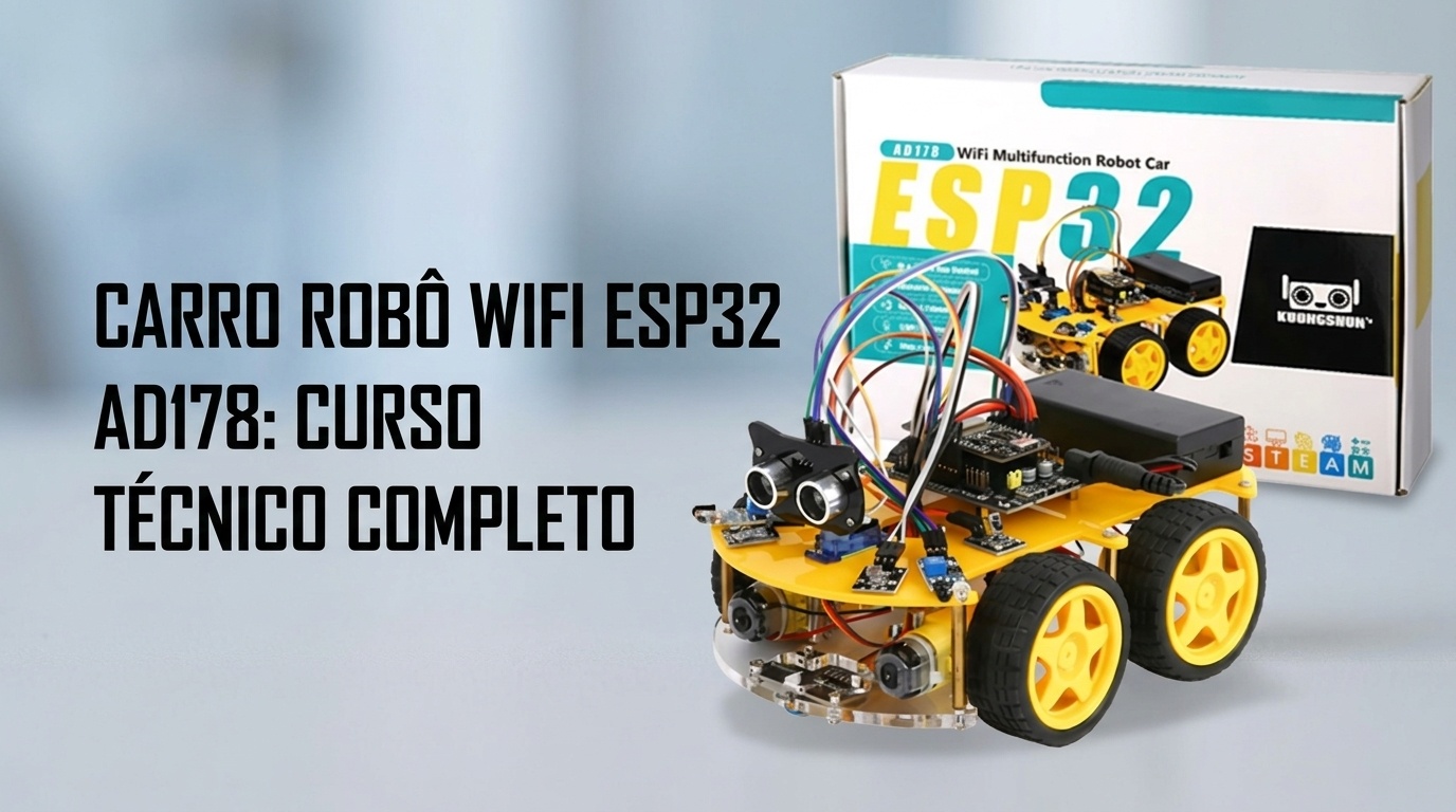 Kit Carro Robô WiFi Multifuncional ESP32 AD178 - Curso Completo