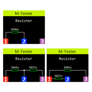 Exemplo de leitura de Resistor com indicação de valor no LCR-T7
