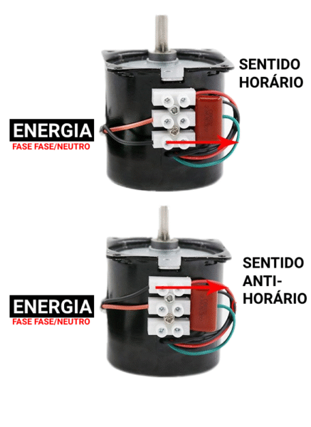 Esquema elétrico de ligação original do motor CA XX-68KTYZ com capacitor e chave inversora