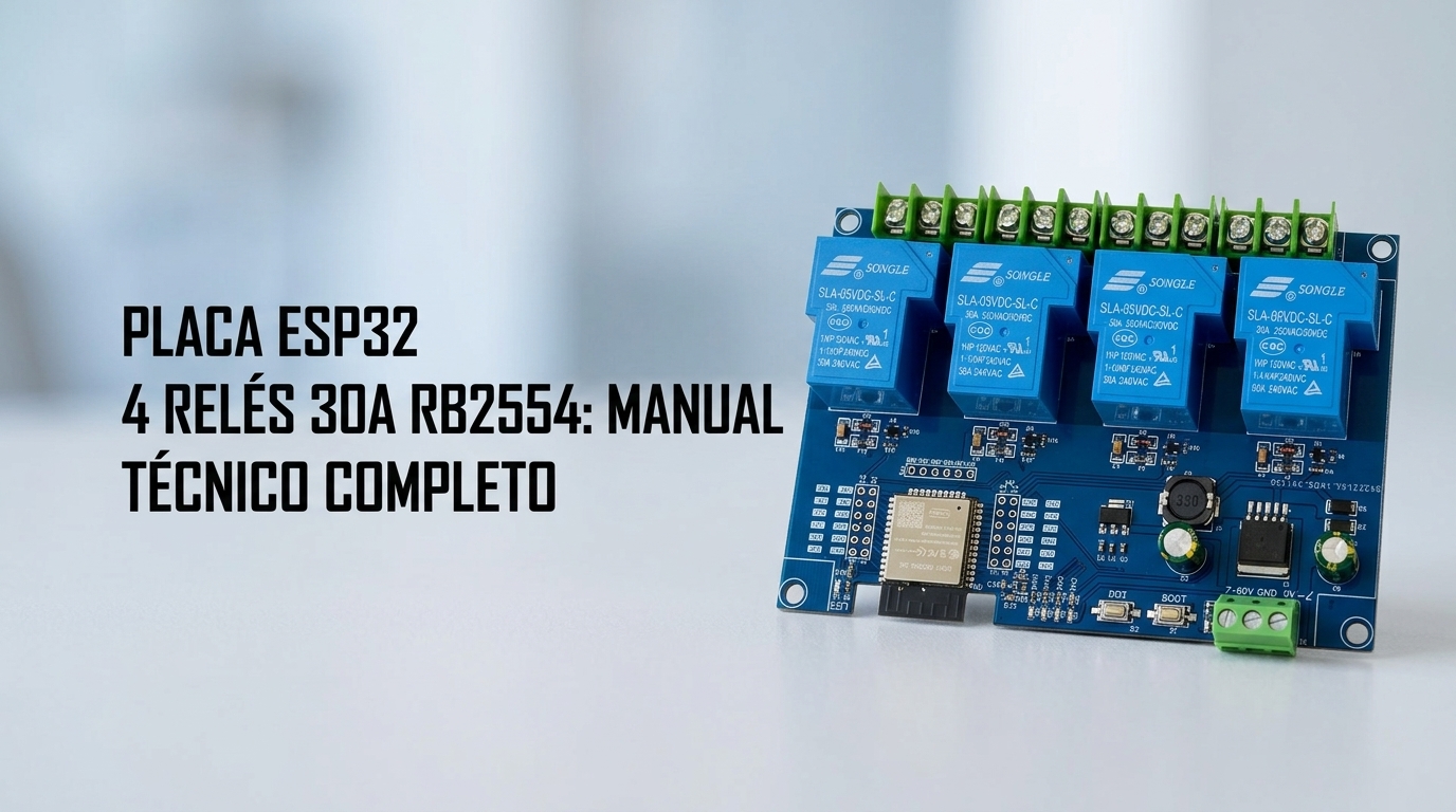 Placa ESP32 com 4 Relés de 30A RB2554: Manual Técnico Completo