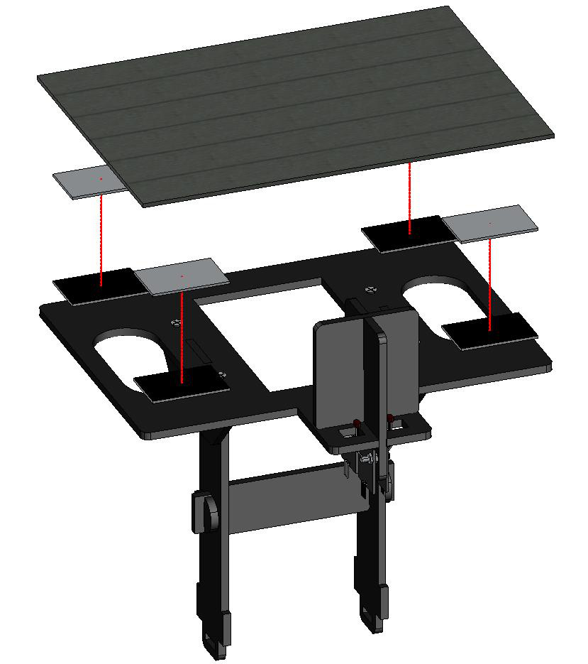 Passo 11: painel solar fixado ao berço com fitas de velcro