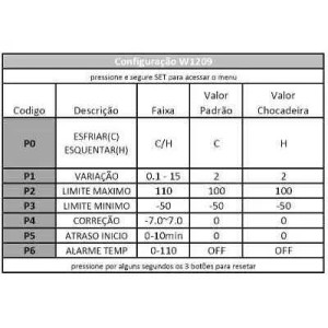 Módulo termostato W1209 com gabinete em acrílico