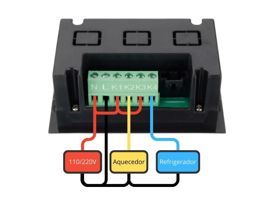 Painel frontal e display do termostato W1211