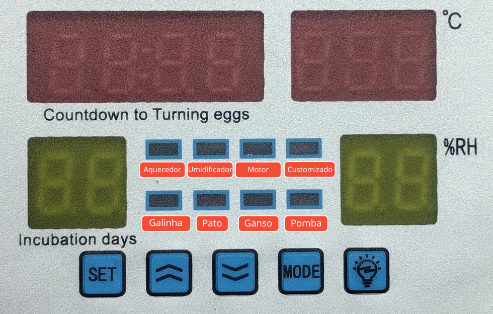 Interface de modos e espécies do controlador ZFX-W9002